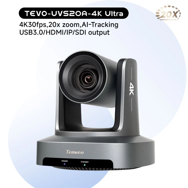 Tenveo 4K Auto Tracking SDI USB IP 20X PTZ Conference Camera