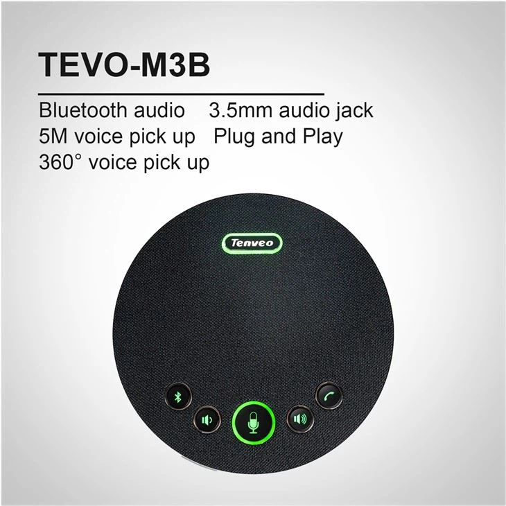 Tenveo Bluetooth-konferansehøyttalertelefon med 5M radius